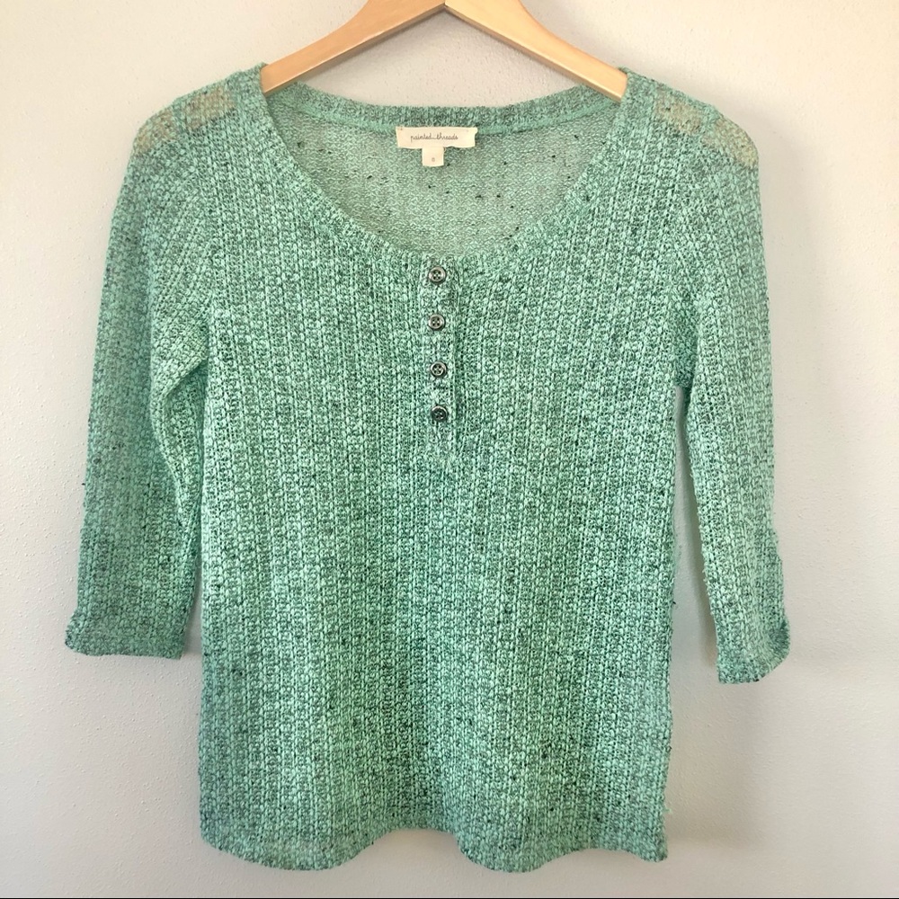 Painted Threads Knit Button Down Top - image 1